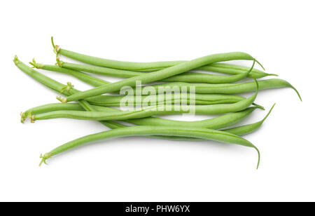 Les haricots vert isolé sur fond blanc Banque D'Images