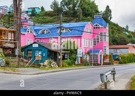 Castro, Ile de Chiloé, Los Lagos region, Chile Banque D'Images