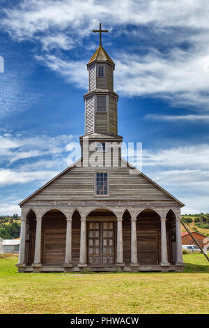 Église en bois de Jésus Nazareno, Aldachildo, l'île Lemuy près de Chiloé, Los Lagos region, Chile Banque D'Images