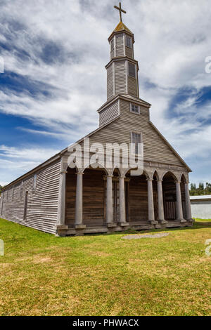 Église en bois de Jésus Nazareno, Aldachildo, l'île Lemuy près de Chiloé, Los Lagos region, Chile Banque D'Images