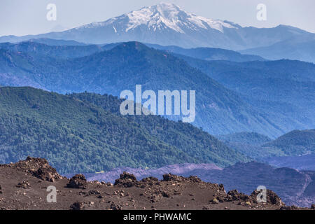 Volcan Tolhuaca, Réserve nationale du Malalcahuello-Nalcas, région d'Araucania, Chili Banque D'Images
