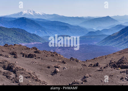 Volcan Tolhuaca, Réserve nationale du Malalcahuello-Nalcas, région d'Araucania, Chili Banque D'Images
