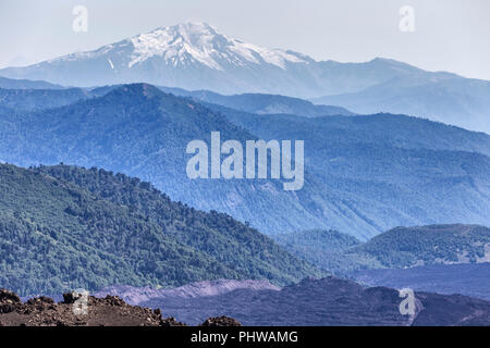 Volcan Tolhuaca, Réserve nationale du Malalcahuello-Nalcas, région d'Araucania, Chili Banque D'Images