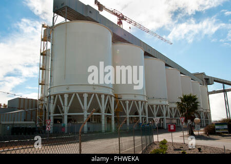 Les silos en acier - Geraldton - Australie Banque D'Images