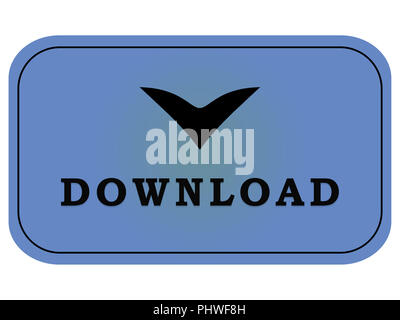 Télécharger bouton bleu, illustration pour le web avec la flèche, isolé sur fond blanc Banque D'Images