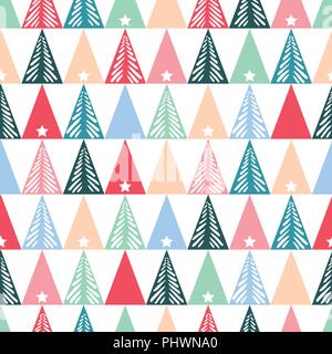 Hand drawn bold Noël lumineux abstract bottlebrush arbres, étoiles, triangles sur fond blanc transparent vecteur modèle. Maison de vacances d'hiver Te Aqua Rose Illustration de Vecteur