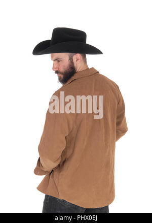 Bel homme debout à l'arrière avec un chapeau Banque D'Images