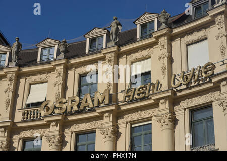 Osram Werbung, Karlsplatz, Munich, Bayern, Deutschland Banque D'Images