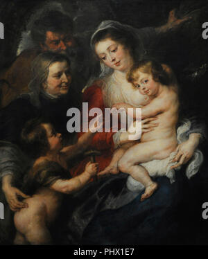 Peter Paul Rubens (1577-1640). Peintre flamand. La Sainte Famille, sainte Elisabeth et Saint Jean Baptiste, ca.1634. Musée Wallraf-Richartz. Cologne. L'Allemagne. Banque D'Images