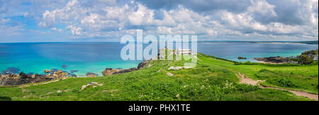 Panorama de la côte de Cornouailles à St Ives Banque D'Images