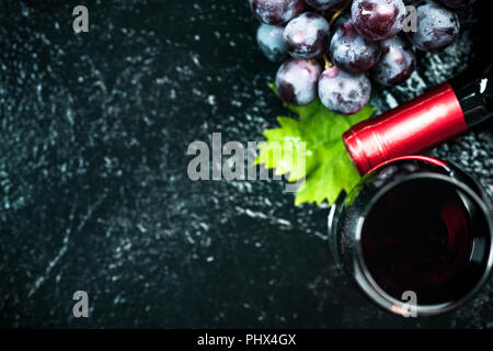 Liste de vin rouge , menu du restaurant. Banque D'Images