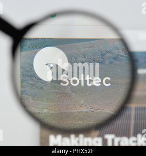 Milan, Italie - 20 août 2018 : Soltec accueil du site. Logo Soltec visible. Banque D'Images