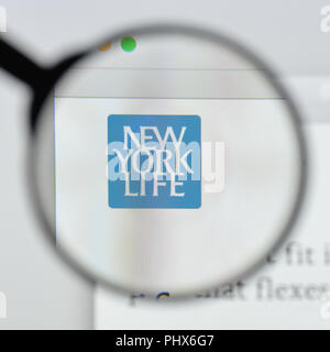 Milan, Italie - 20 août 2018 : New York Life Page d'accueil du site. New York logo vie visible. Banque D'Images