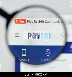 Milan, Italie - 20 août 2018 : PayTm accueil du site. Logo PayTm visible. Banque D'Images