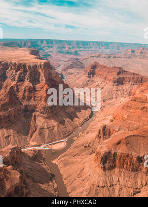 Vue de l'hélicoptère sur le grand canyon Banque D'Images
