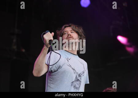 Knebworth Park, Herfordshire, UK. 2 Septembre, 2018. Embrasser en concert lors de la deuxième journée de la toute première Cool Britannia Festival à Knebworth Park. Banque D'Images