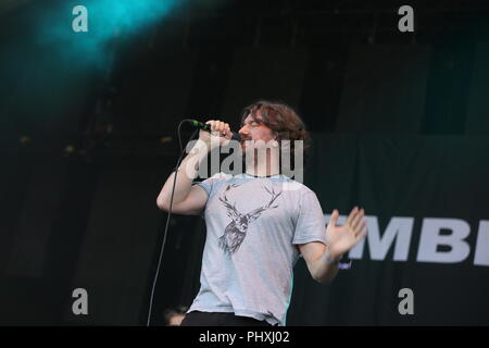 Knebworth Park, Herfordshire, UK. 2 Septembre, 2018. Embrasser en concert lors de la deuxième journée de la toute première Cool Britannia Festival à Knebworth Park. Banque D'Images