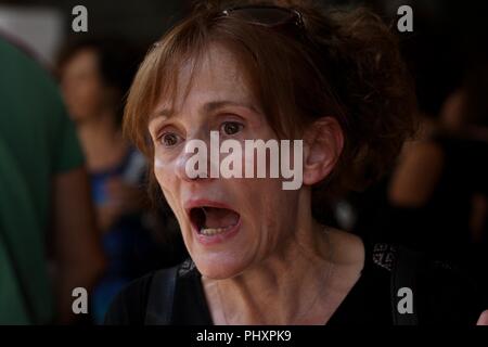 Athènes, Grèce. Sep, 2018 3. Agaimst veuves protester contre la décision du gouvernement de réduire leur widowhead les pensions. (Crédit Image : © VafeiadakisZUMA Aristidis Wire) Banque D'Images