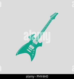 L'icône de la guitare électrique. Avec fond gris vert. Vector illustration. Illustration de Vecteur