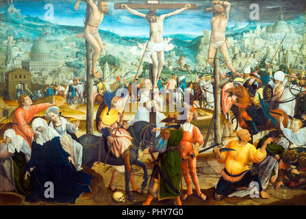 Crucifixion (1501-1505) par Jan Provoost (1462-1529) Banque D'Images