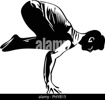 Man doing yoga, lignes abstraites dimensions vector illustration Illustration de Vecteur