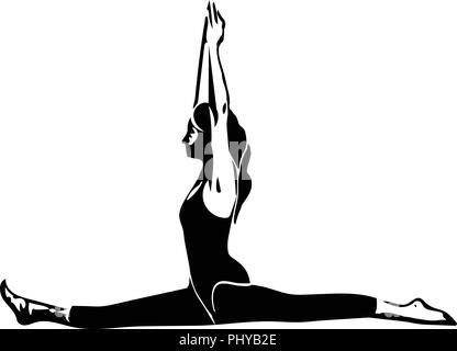 Woman doing yoga, lignes abstraites dimensions vector illustration Illustration de Vecteur