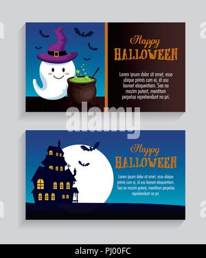 Happy Halloween cartes Illustration de Vecteur