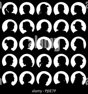 Vector set des avatars avec des silhouettes de personnes réalistes Illustration de Vecteur