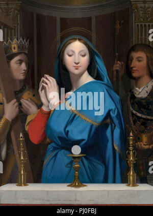 Jean Auguste Dominique Ingres - la Vierge adorant l'hôte 1 Banque D'Images