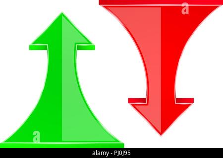 Vert et Rouge vers le bas et les flèches vers le haut Illustration de Vecteur