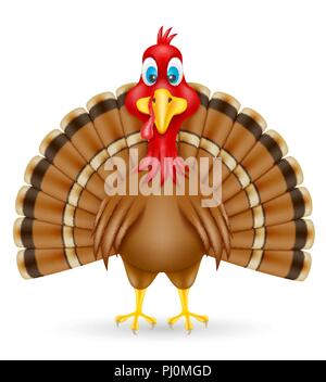 La Turquie bird vector illustration isolé sur fond blanc Illustration de Vecteur