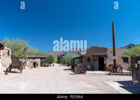 Down Town Old Tucson, Arizona, Rue Principale. Banque D'Images