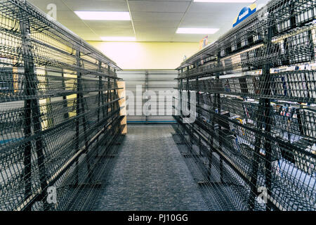 12 AOÛT 2018 - Fairbanks Alaska : Blockbuster Video magasin de location au cours de ses derniers jours dans l'entreprise à la fermeture du magasin de vente Banque D'Images