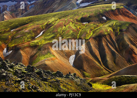 Rhyolith collines de Landmannalaugar, Islande Banque D'Images
