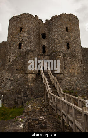 Château de Harlech, Site du patrimoine mondial de l'UNSCO, NP, Snowdonia au Pays de Galles, Royaume-Uni Banque D'Images