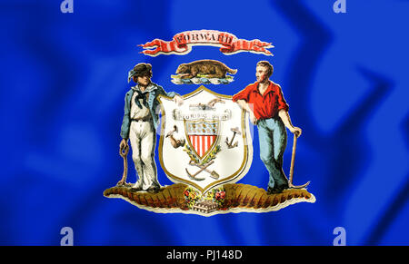 Pavillon 3D du Wisconsin (1866-1913), aux États-Unis. 3D Illustration. Banque D'Images