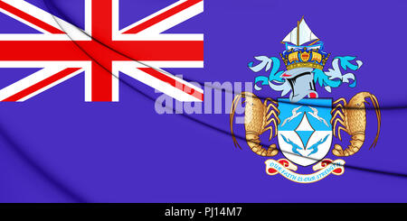 3D Drapeau de l'archipel Tristan da Cunha. 3D Illustration. Banque D'Images