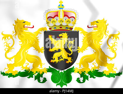 La province de Brabant du Nord 3D Coat of Arms, Pays-Bas. 3D Illustration. Banque D'Images