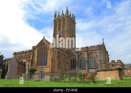 Eglise St Mary connu comme le ministre de la ville de Somerset Ilminster, désigné par l'English Heritage comme un bâtiment classé. Banque D'Images