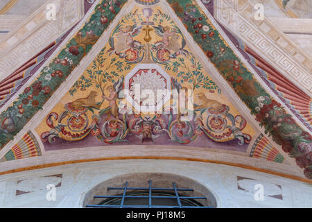 La fresque, Villa Lante intérieur, Bagnaia, Viterbe, Latium, Italie Banque D'Images