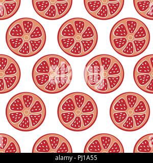 Agrumes rouge fond transparent, à la mode, vecteur simple, pamplemousse pomelo. arrière-plan la vitamine d'été frais Illustration de Vecteur