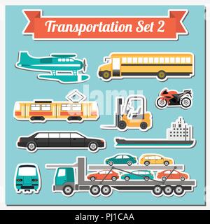 Ensemble de tous les types de transport icône pour créer vos propres cartes ou graphiques. L'eau, route, urbain, aérien, fret, transport public et de masse. Illustration de Vecteur