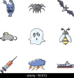 Ghost icons set, cartoon style Illustration de Vecteur