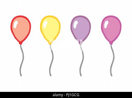 Illustration style dessiné à la main des ballons colorés sur fond blanc Illustration de Vecteur