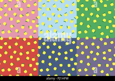 Les patrons d'Apple pour la conception. l'arrière-plan transparent jaune avec les pommes. Arrière-plan de saison d'automne, à l'école. Illustration de Vecteur