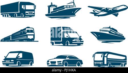 Transport icon set. Symbole de transport. Vector illustration Illustration de Vecteur