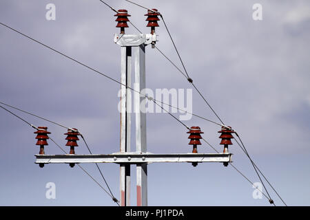 Détaillée des lignes électriques et connexions Banque D'Images