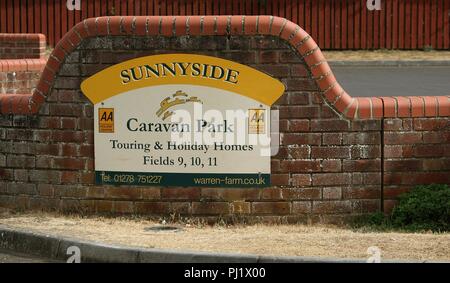 Sunnyside Park Informations touristiques inscrivez-vous dans le village de Brean près de la ville balnéaire de Burnham-on-Sea Somerset England GB UK 2019 Banque D'Images