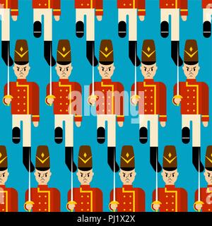 Motif Toy Soldier sans couture. Guardsman plaything arrière-plan. Vector illustration. Illustration de Vecteur