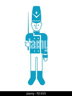 Toy Soldier Guardsman plaything isolés. Vector illustration. Illustration de Vecteur